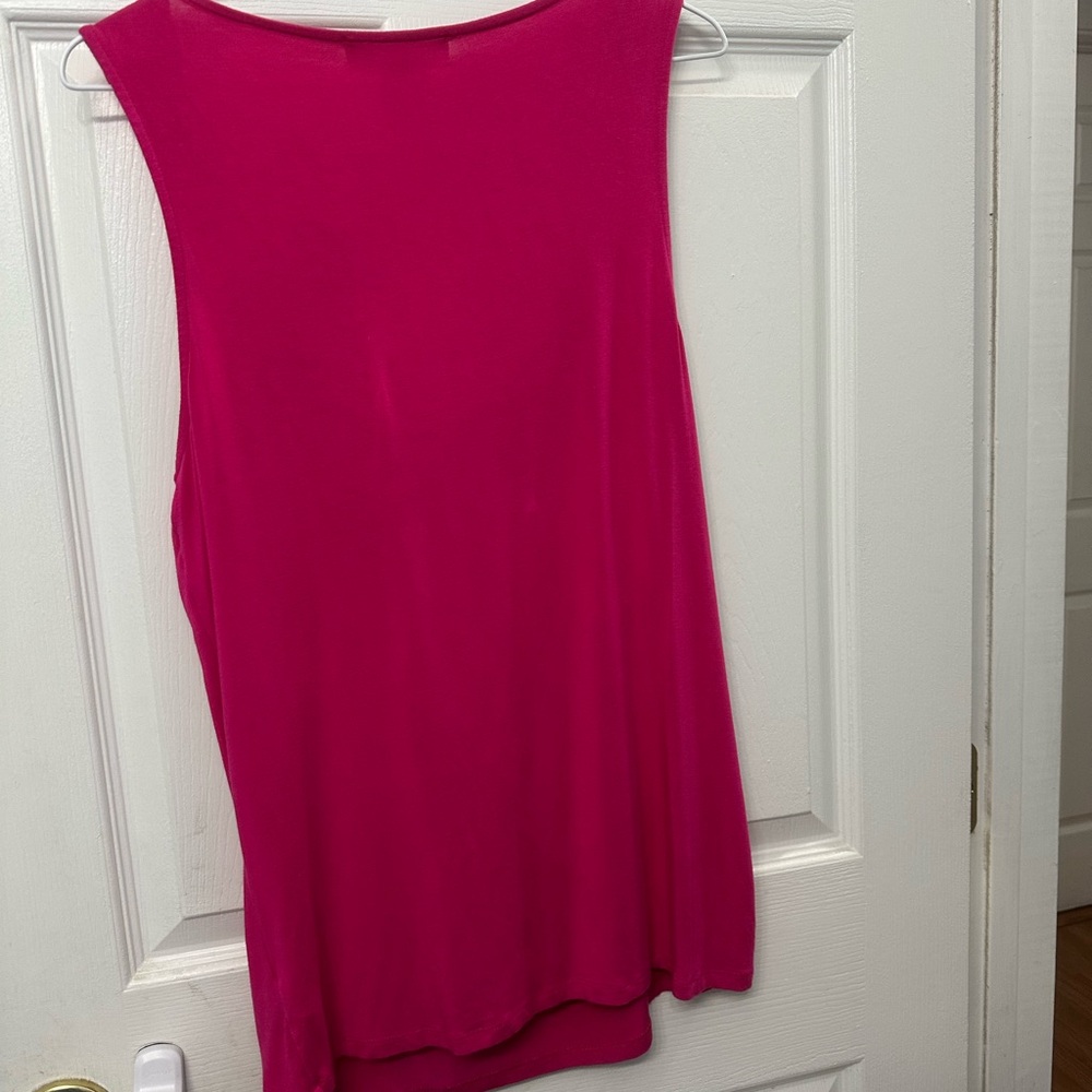 Micheal Kors Pink Tank Top with Draped Neckline Size Large - Picture 2 of 4